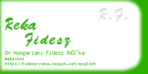 reka fidesz business card